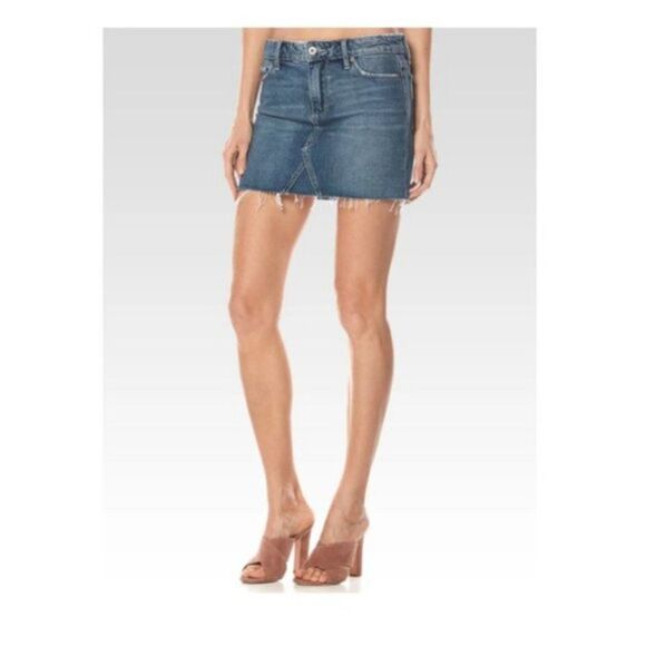 PAIGE Alethea Cutoff Denim Miniskirt size 30 - Picture 1 of 6